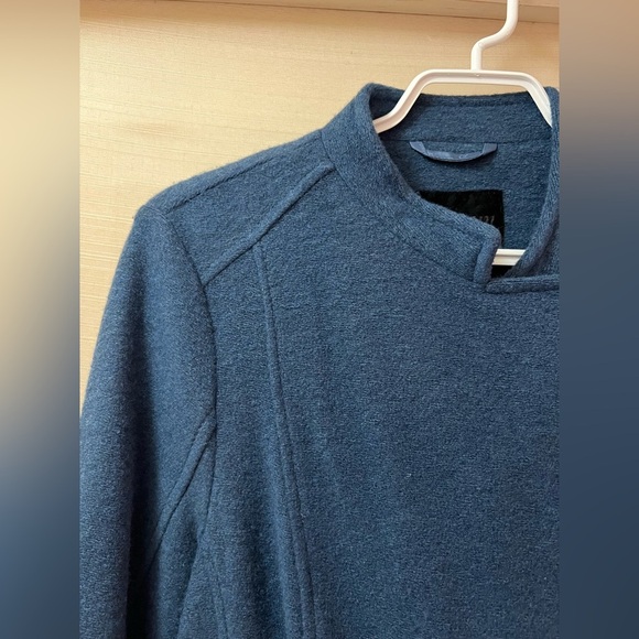 Blue Steilmann wool blend women’s zip up coat size 12 luxury soft - Picture 3 of 11